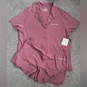 Calvin Klein Mauve Short Sleeve Shirt & Short Set